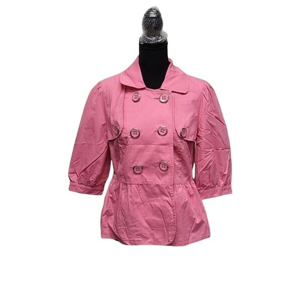INC Pink Double Breasted Pink Belted Jacket - Picture 7 of 13